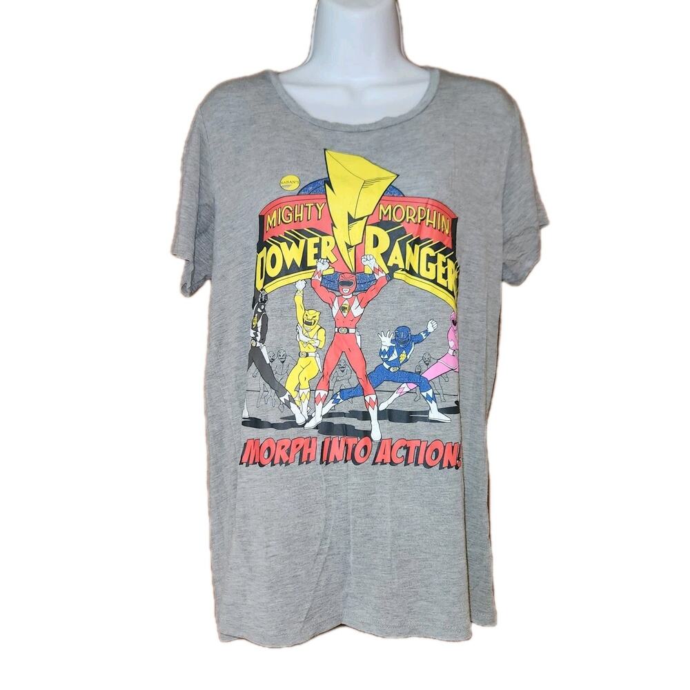 vintage Original power rangers gray graphic tee Sz L Morph Into Action